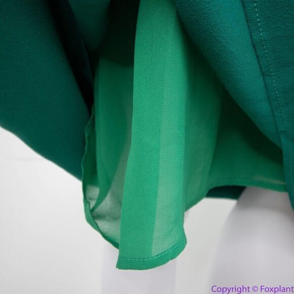 NEW Eloquii emerald green keyhole front ruffle sleeve‎ shift dress, size 18 - Picture 11 of 16